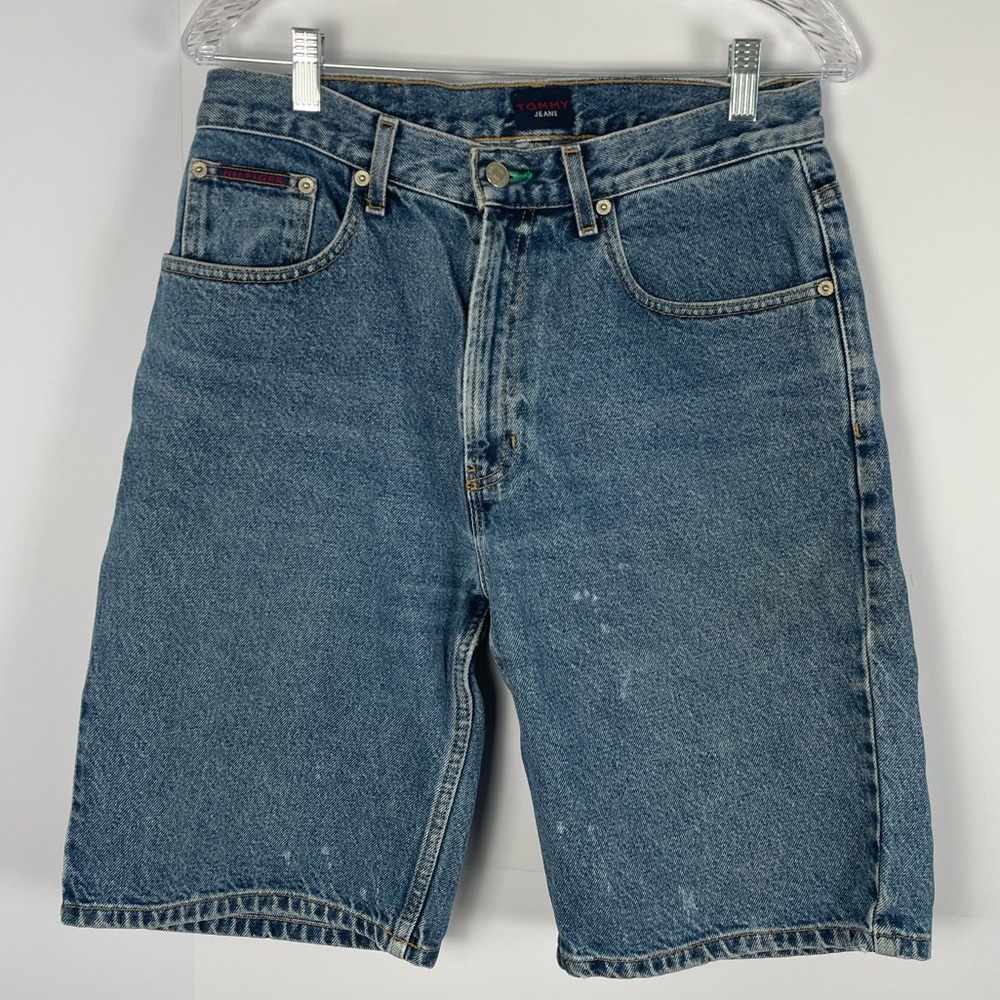 Vintage Tommy Jeans Logo Patch Tommy Hilfiger Denim Jean Shorts Size 30